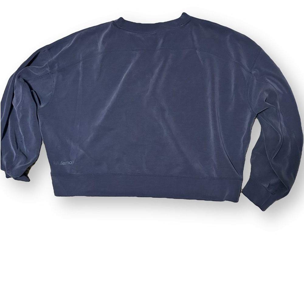 Lululemon / Perfectly Oversized Cropped Crew Softstreme Large Mineral Blue - Picture 5 of 6